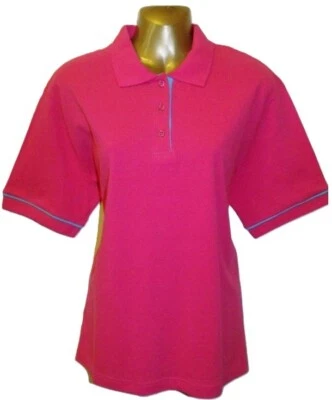 NEW QUALITY ORANGE  GREEN OR PINK POLO T-SHIRT TOP SIZES 14/16 18/20   #BG** - Image 1 of 3