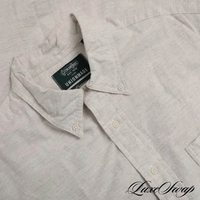 Gitman Bros x Unionmade Made in USA Solid Off White Static Flannel Fall Shirt L - Image 1 of 4