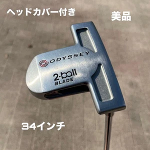 Odyssey White Hot 2-Ball Blade Putter 34" Golf Pride Grip Headcover - Picture 1 of 12
