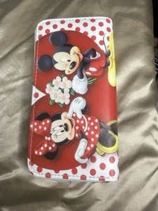 Kids Zipper Wallet With Inside Zipper Coin Pouch / Mickey And Minnie Mouse  - Picture 1 of 2