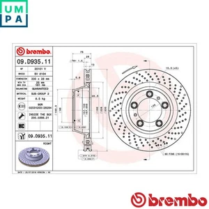 2x BRAKE DISC 09.D935.11 FOR PORSCHE 911/Targa/Convertible MA1/MAB.04 3.4L 6cyl - Picture 1 of 9