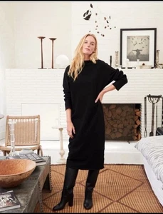 Frank & Eileen ISABELLE Midikleid mit Trichterausschnitt M schwarz minimalistisch Pulloverkleid - Bild 1 von 7