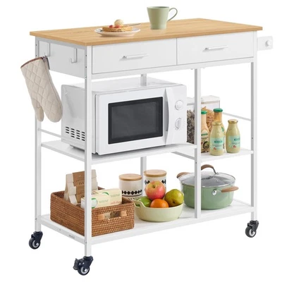 Kitchen Rolling Island, Mobile Kitchen Cart with Storage on Wheels, 17.7 x 38... - Image 1 of 4