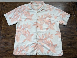 Tommy Bahama Mens Shirt XL Short Sleeve Button Up Silk Hawaiian Reverse Coral  - Picture 1 of 10