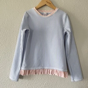 Ruffle Butts Seersucker Striped Long Sleeve Swim Shirt Girls Size 10 Rash Guard - Picture 1 of 10