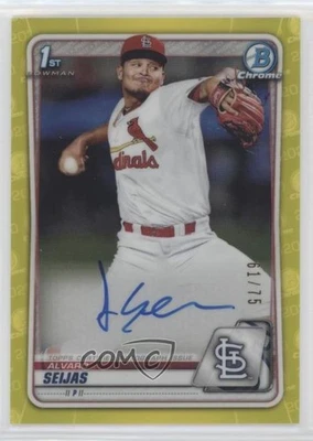 2020 Bowman Chrome Prospects Yellow Refractor /75 Alvaro Seijas #CPA-AS Auto - Image 1 of 2