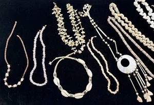 Lot Seashells ~Puka Shells– Cowrie ~Necklaces ~Bracelet ~Beach Boho Variety - Picture 1 of 9