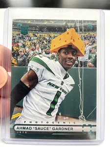 2022 Panini Chronicles Photogenic Ahmad Sauce Gardner (RC) ICONIC CHEESEHEAD! - Picture 1 of 2