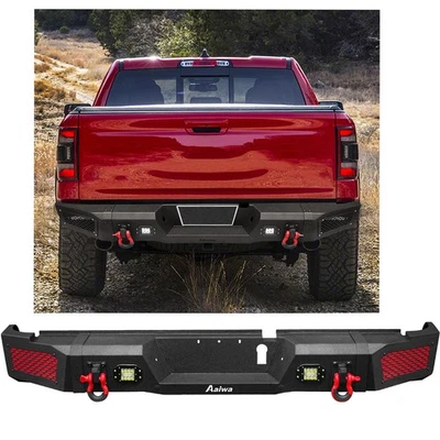 Стальной задний бампер для Dodge Ram 2500/3500 2019-2022 годов выпуска с лебедкой пластиной и D-образными кольцами - Изображение 1 из 4