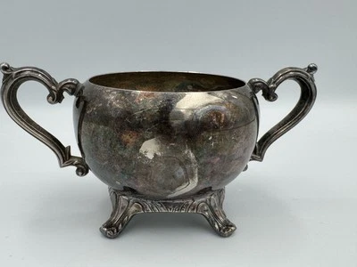 Pátina de renacimiento victoriano con patas de azucarero de placa plateada Rogers de colección Foto 1 de 4