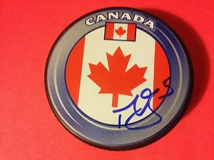 Mark Giordano Canada Flag Signed Auto Puck - Picture 1 of 1