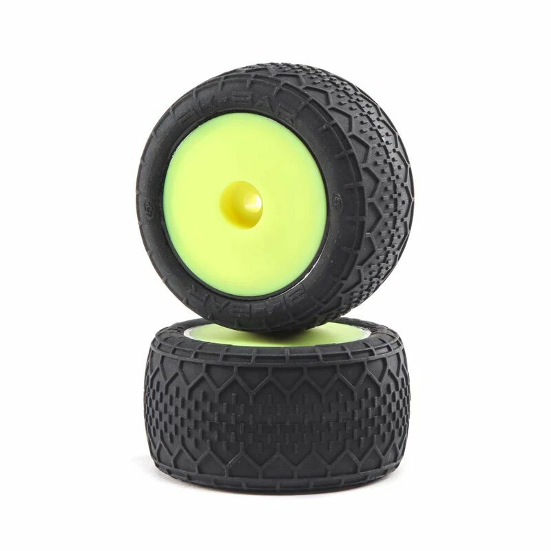 Team Losi Mini-T 2.0 BK Bar Front/Rear Tires w/Yellow Wheels LOS41008 - Image 1 of 1