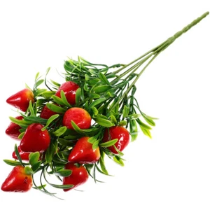 Simulation Strawberry Bouquet Plastic Strawberries with Vines Floral Bride - Picture 1 of 12