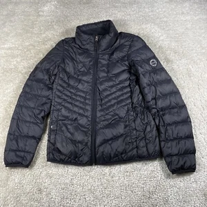 Abercrombie Fitch Jacket Womens Small Black Down Insulated Puffer Nylon Packable - Picture 1 of 9