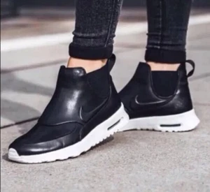 Nike Air Max Thea Mid 859550-001 Chelsea Damen US 11,5 Schwarz Leder Stiefel NEU - Bild 1 von 7