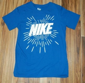 Nike Shirt Youth Size Large L Blue Tee Short Sleeve Top Boys T-SHIRT  - Picture 1 of 1