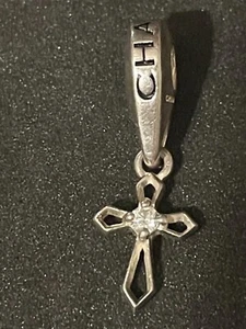 AUTHENTIC CHAMILIA BEAD, STERLING SILVER CROSS w/ CZ, CHAMILIA BEAD/ CHARM - Picture 1 of 4