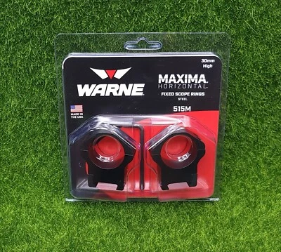 Warne Maxima 水平 30 毫米高固定钢瞄准镜戒指,黑色 - 515 米 — 第 1/2 张图片