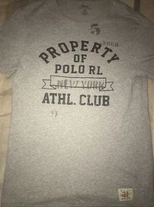 POLO By RALPH LAUREN Custom Fit T Shirt Men’s SMALL Grey NEW YORK ATHLETIC CLUB - Picture 1 of 4