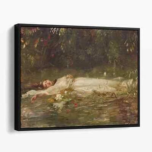 Ophelia by Friedrich Wilhelm Theodor Heyser Victorian Girl Canvas Print Wall Art - Picture 1 of 7