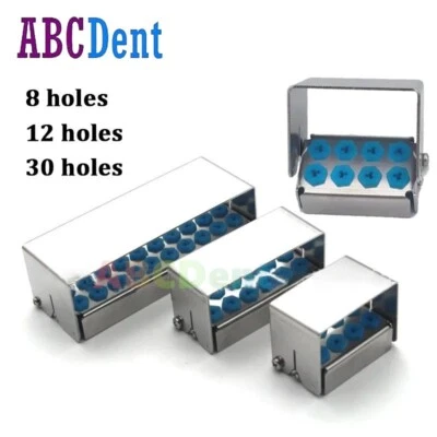 8/12/30Hole Bur Dental Burs Disinfection Autoclave Stand Holder Block Case Steel - Image 1 of 4