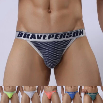 BRAVE PERSON Sexy Underpants Male Underwear Men Briefs Low-waist Nylon Underwear Pouch Briefs