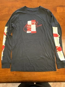 Boys NIKE athletic LS TEE (M) Black Camo NWOT - Picture 1 of 5