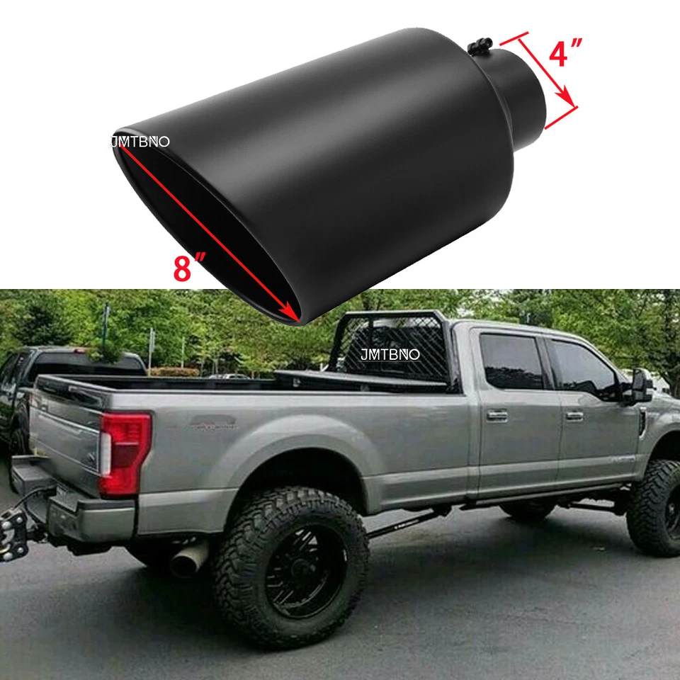 Ponta de escape parafuso de aço inoxidável 4" entrada 8" saída 15"L para Ford F-150 F-250 - Imagem 1 de 4