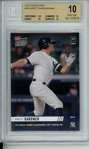 BGS 10 2019 Topps Now Brett Gardner #100 impecable - Imagen 1 de 2