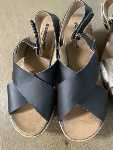 Sandali da donna Clarks Annadel Eirwyn zeppa taglia 9 W neri