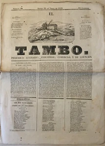 CANTABRIA. EL TAMBO, PERIODICO LITERARIO...12 DE ABRIL DE 1849 - Picture 1 of 1