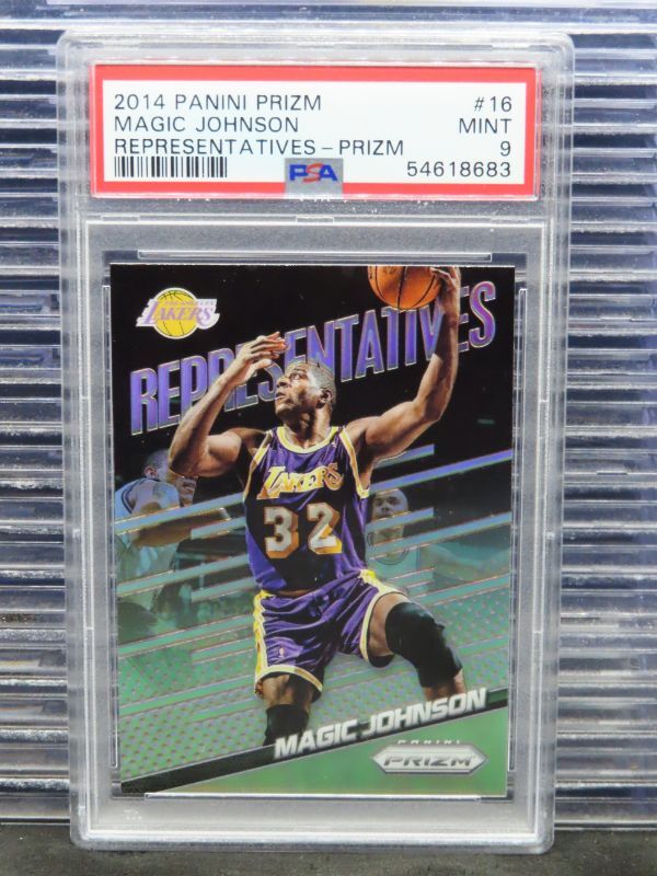 2014-15 Prizm Magic Johnson Representatives Silver Prizm #16 PSA 9 Lakers H902