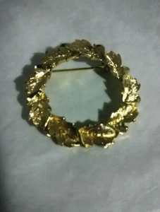 Vintage Gerrys goldfarbene Brosche Anstecknadel BlÀtter - Bild 1 von 12