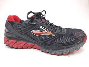 Men’s Brooks Ghost GTX Gore-Tex 5 Running Sneakers Shoes Black Red Size 10 - Picture 1 of 11