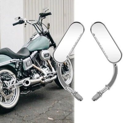 Espejo retrovisor lateral mini ovalado cromado para motocicleta 8 mm 10 mm para Harley Davidson Low Rider S Foto 1 de 4