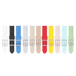 Curved End Rubber Watch Strap Fit For Omega Swatch Co-Branded Moon Swatch 20mm - Picture 1 of 23