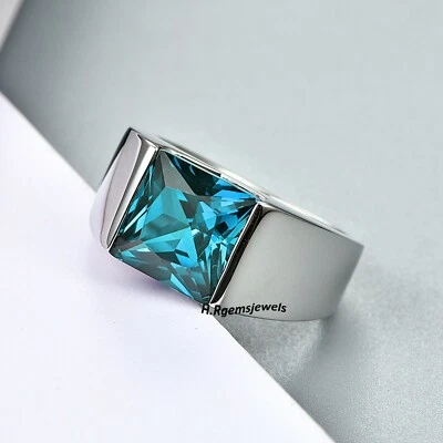 Alexandrite Engagement Ring June Birthstone Mens Ring Silver for christmas gift - Image 1 of 4