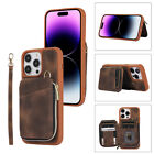 Pu Leather Slot Phone Case Foldable Wallet Cover Cards Holder For Iphone-Brown