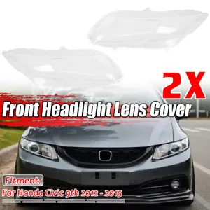 For Honda Civic 9th 2012-2015 Left & Right Clear Headlight Headlamp Lens Cover - Bild 1 von 12