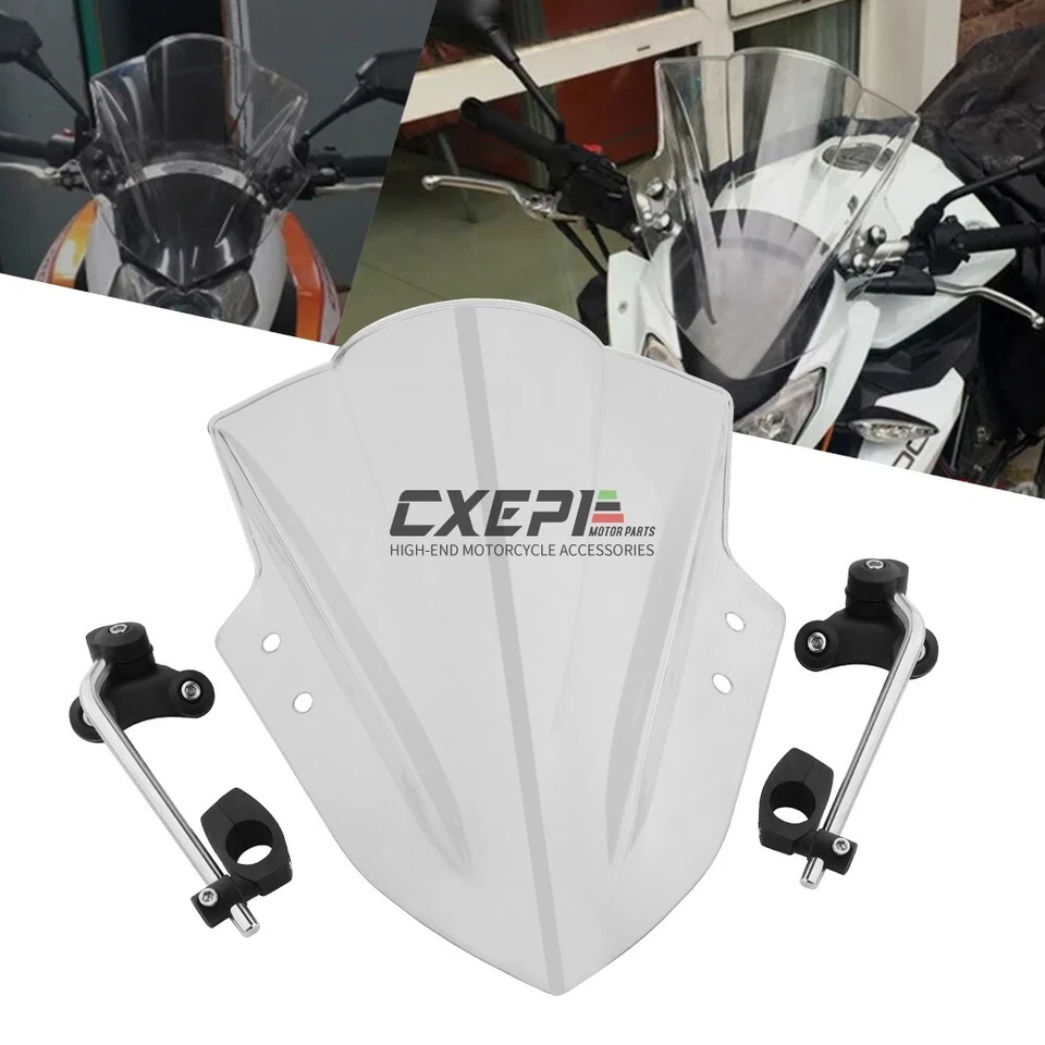 7/8" 22mm Street Motorcycle Windshield For Yamaha MT03 MT25 MT07 FZ07 MT09 FZ09 Foto 1 de 4