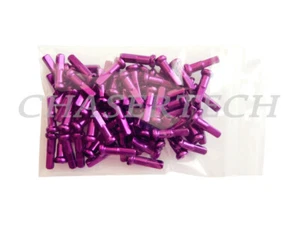 MTB Road BMX Bike 7075 Alloy Spoke Nipples 2.0mm 14G 5/8" 100 Pcs Purple - Picture 1 of 1