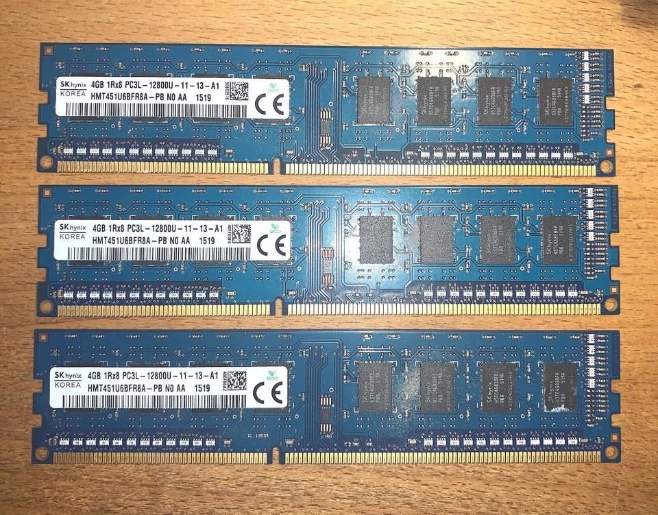 SK Hynix, PC3L-12800U, 1Rx8, , 4GB,  3x4GB, 240Pin DIMM - Bild 1 von 1