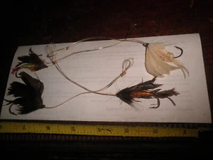 Vintage hand tied fishing fly. 4 of em - Picture 1 of 3