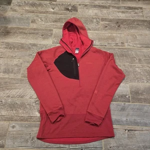 Patagonia R1 Regulator Hoody Mens Medium Red Grid Fleece Pullover Climbing - Picture 1 of 10