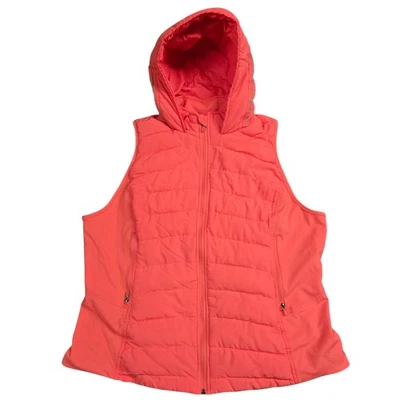 Chaleco Mandarina Mujer XL Rosa Salmón Puffer Bolsillos con Capucha Foto 1 de 4