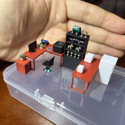 Diorama 1/64 Accesorios de Oficina Muebles Modelo Garaje Taller Decoración Accesorios Foto 1 de 4