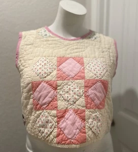 Upcycling Vintage 9 Patch Quilt Crop Top Tank Weste Boho Cottagecore Handarbeit Neu - Bild 1 von 5