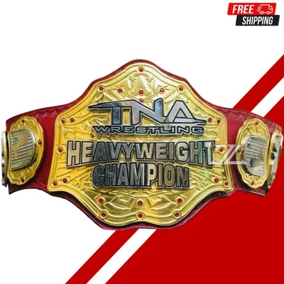 Cinturón de Campeonato Mundial de Lucha de Peso Pesado TNA Wrestling Talla Adulto Correa Roja Foto 1 de 4