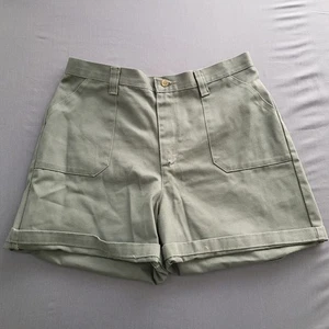 Riders Shorts Womens Size 12 M High Rise Casuals Chino 4" Inseam Twill Green - Picture 1 of 12