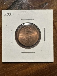 2000 Lincoln Cent Mint Error Finned Rim Weak Strike Date and Legends Red AU - Picture 1 of 9